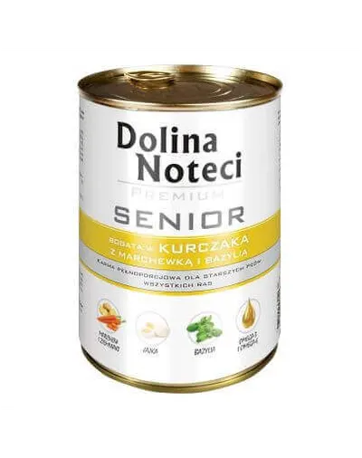 DOLINA NOTECI Premium Senior, cu pui, morcovi și busuioc 400g