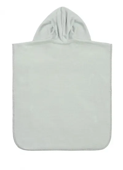 Poncho de baie pentru copii Sensillo Grey cu gluga si urechiuse decorative,material bumbac, inchidere cu capse,dimensiune 55x60 cm