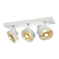 Corp iluminat TAVAN, Kalu de perete Luminita GU10, alb cu trei capete, QPAR111, rotund, alb mat, max. 225 W,