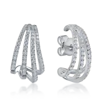 Cercei din aur alb cu diamante microsetting de 1.84ct