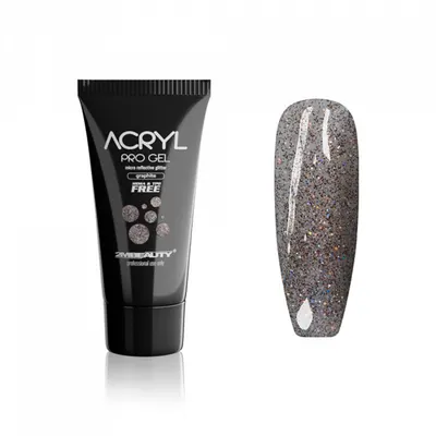 Acryl Pro Gel 2M Hema Free Micro Reflective Glitter Graphite - 30g