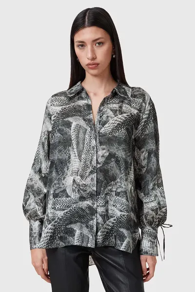 AllSaints camasa din amestec de matase LEYLA