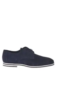 Pantofi de piele intoarsa cu perforatii - Albastru inchis