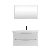 Set mobilier baie Zen suspendat 3 piese alb 100 cm