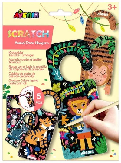 Suport de ușă scratch Avenir - Animale, 5 buc
