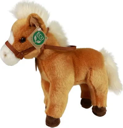 Jucărie de pluș Rappa Eco Friends - Cal maro de căpăstru, vertical, 30 cm