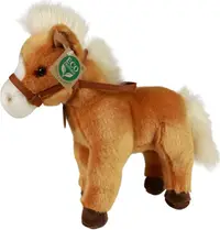 Jucărie de pluș Rappa Eco Friends - Cal maro de căpăstru, vertical, 30 cm