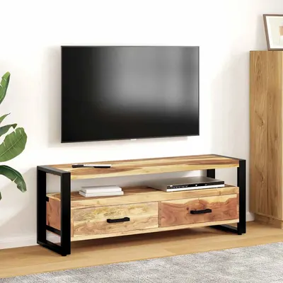 vidaXL Comodă TV, 120 x 35 x 45 cm, lemn masiv cu finisaj miere