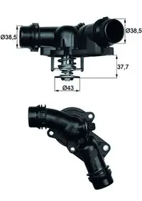 Termostat lichid racire (97 C, in carcasa) potrivit BMW 3 (E36), 3 (E46), 5 (E39), 5 (E60), 5 (E61), 7 (E38), 7 (E65, E66, E67), X3 (E83), X5 (E53), Z3 (E36), Z4 (E85) 2.0-3.0 12.91-12.10