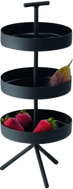 Stand cu trei nivele Philippi - Felix, 15 x 15 x 39 cm, negru