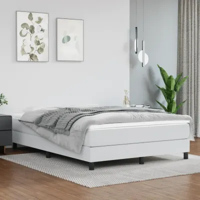 vidaXL Saltea cu arcuri buzunar, fermitate medie, alb, 140x200x20 cm, piele ecologică