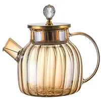 Ceainic de sticlă Morello - Press Art, 1500 ml, chihlimbar