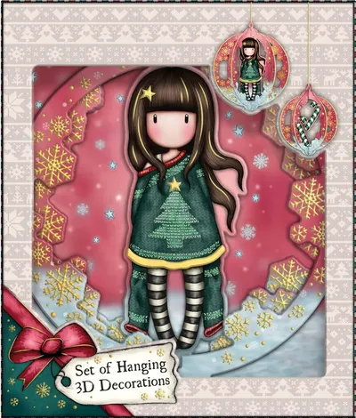 Set decorațiuni de Crăciun 3D Santoro Gorjuss - Merry and Bright, Cosy