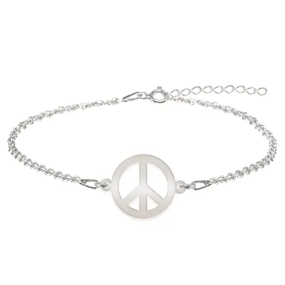 Peace - Bratara personalizata semnul pacii din argint 925