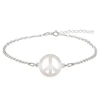 Peace - Bratara personalizata semnul pacii din argint 925