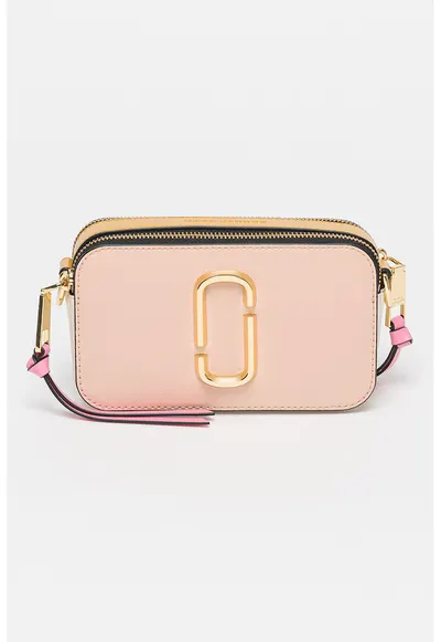 Geanta crossbody din piele The Snapshot - Galben/Roz