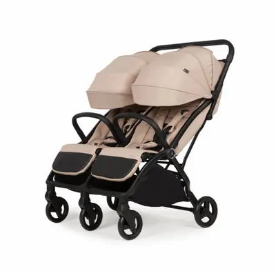 Carucior pentru gemeni Adamex Alto Bej, sistem de pliere autofold, copertina XXL, pana la 22 kg, omologat EN1888, 6 luni+