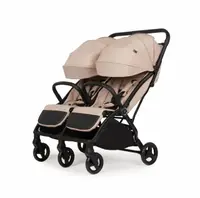 Carucior pentru gemeni Adamex Alto Bej, sistem de pliere autofold, copertina XXL, pana la 22 kg, omologat EN1888, 6 luni+