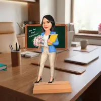 Caricatura pentru profesoara - Statueta Personalizata tip Trofeu