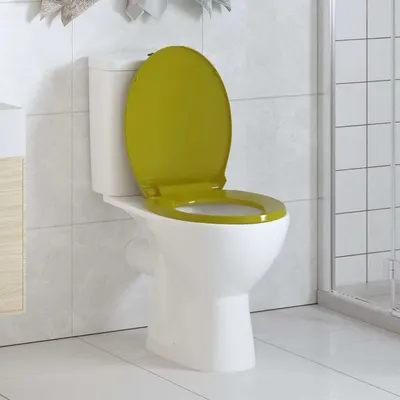 vidaXL Capac WC cu închidere silențioasă, verde, oval