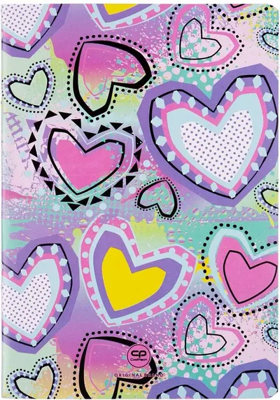 Caiet Cool Pack Pastel Hearts - A5, 32 de coli, rânduri înguste colorate