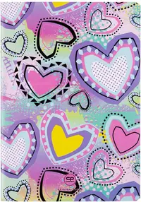 Caiet Cool Pack Pastel Hearts - A5, 32 de coli, rânduri înguste colorate