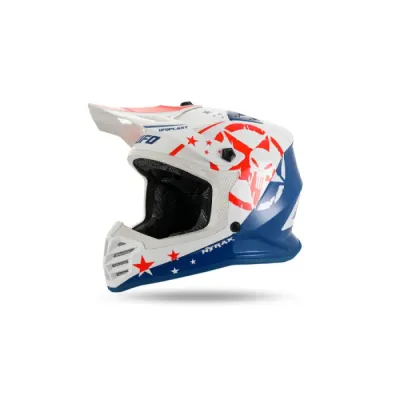 Casca copii motocross enduro Ufo Plast Korey, albastru alb rosu, S