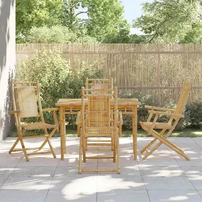 vidaXL Scaune pliante 4 buc 53x66x99 cm Bambus