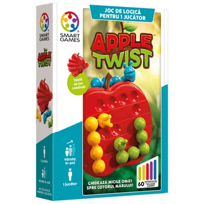 Smart Games - Apple Twist joc de logica cu 60 de provocari 5+ ani editie lb. Romana