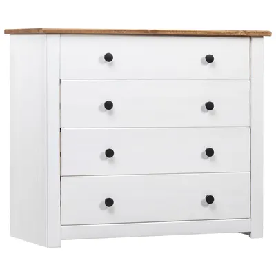 vidaXL Dulap lateral, alb, 80 x 40 x 73 cm, gama pin de Panama