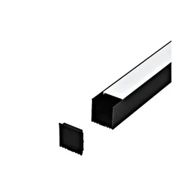 LED-Stripe Profile surface with opal Cover black IP20 3000mm