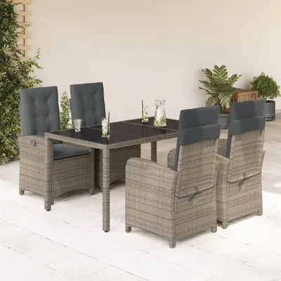 Gossi set mobilier de gradina cu perne, 5 piese, gri, poliratan