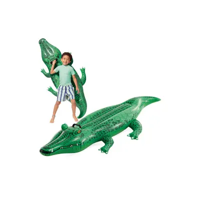 Saltea gonflabila copii, forma Crocodil, maner ergonomic sustinere, PVC rezistent, 168x86 cm