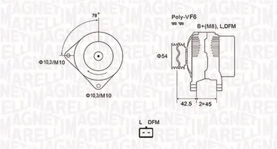Alternator (14v, 90a) Citroen Berlingo, Berlingo Multispace, Jumper; Fiat Ducato; Peugeot 207, Boxer, Partner 1.4d-2.2d Dupa 2001