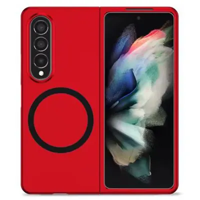 Husa Magsafe, Antisoc pentru Samsung Galaxy Z Fold 5, Incarcare wireless, Protectie full, Rosu Engros