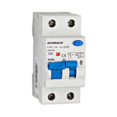 Intrerupator automat+ diferential 1P+N, AMPARO 6kA, C 25A, 30mA, tip A