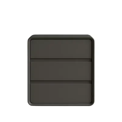 Comodă din MDF și piele PU &ndash; 3 sertare, 55x40x61 cm-DarkGray
