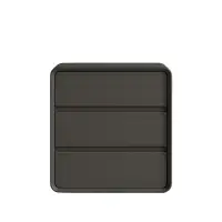 Comodă din MDF și piele PU &ndash; 3 sertare, 55x40x61 cm-DarkGray