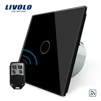 Intrerupator simplu, wireless RF + telecomanda tip breloc Negru
