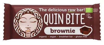 Baton bio raw, brownie, 30 g, Quin Bite