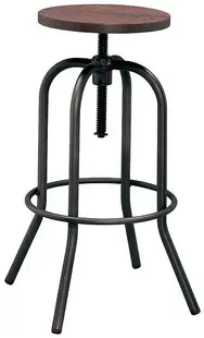 Scaun de bar Horecano - Antique, negru mat
