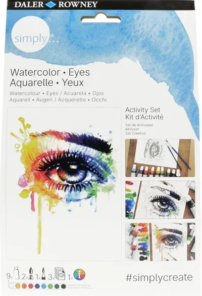 Set de pictură cu vopsele acuarelă Daler-Rowney Simply - Eyes