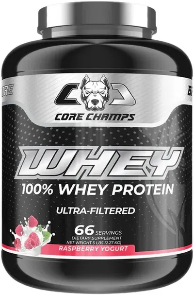 100% Whey Protein Ultra-Filtered, zmeură cu iaurt, 2270 g, Core Champs by Kai Greene