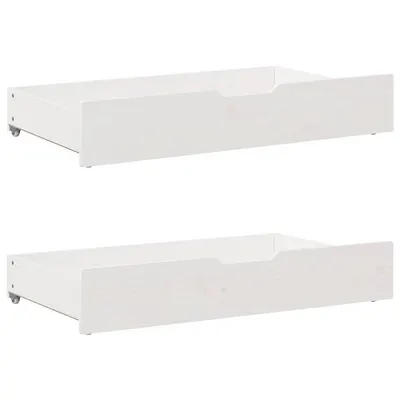 Gossi sertare de pat, 2 buc., 90x55x16 cm, alb, lemn masiv de pin