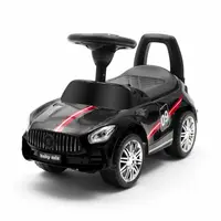Masinuta de impins, Baby Mix, Racer, Pana la 25 kg, Cu volan, Cu sunete, Cu suport jucarii sub sezut si spatar confortabil, 12 luni+, Black
