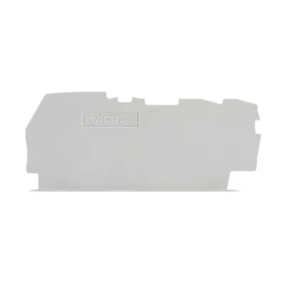 End and intermediate plate; 0.8 mm thick; for 3-conductor terminal blocks; gray