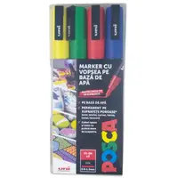 Set 4 markere cu vopsea Posca PC-3M varf fin 0.9-1.3mm