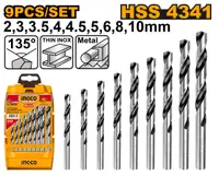 Set Burghie Metal 9 buc AKD1095 – HSS 4341, 2-10mm, Burghie Elicoidale Precizie pentru Otel si Metale