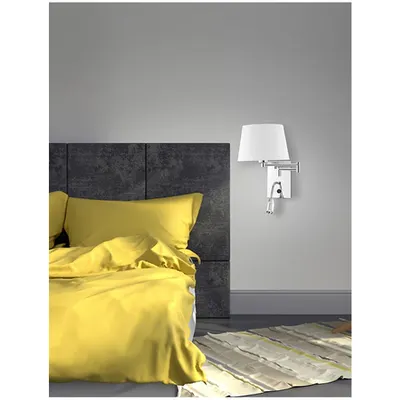 Plafoniera CINGO Crom Aluminiu & Alb Fabric Shade E27 1x60W LED 3W 3000K