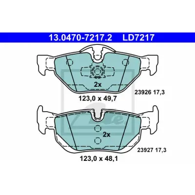 Set placute frana, frana disc ATE 13.0470-7217.2